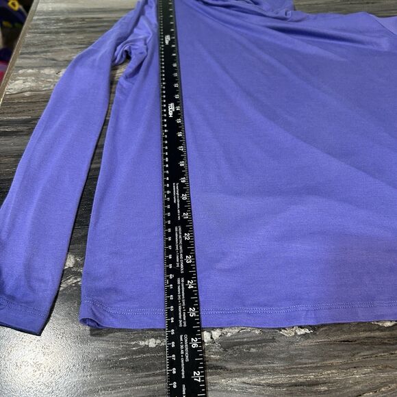 Eloquii Womens Long Sleeve Top 14 Turtleneck Purple Stretchy Basic Winter Wear - Picture 7 of 9